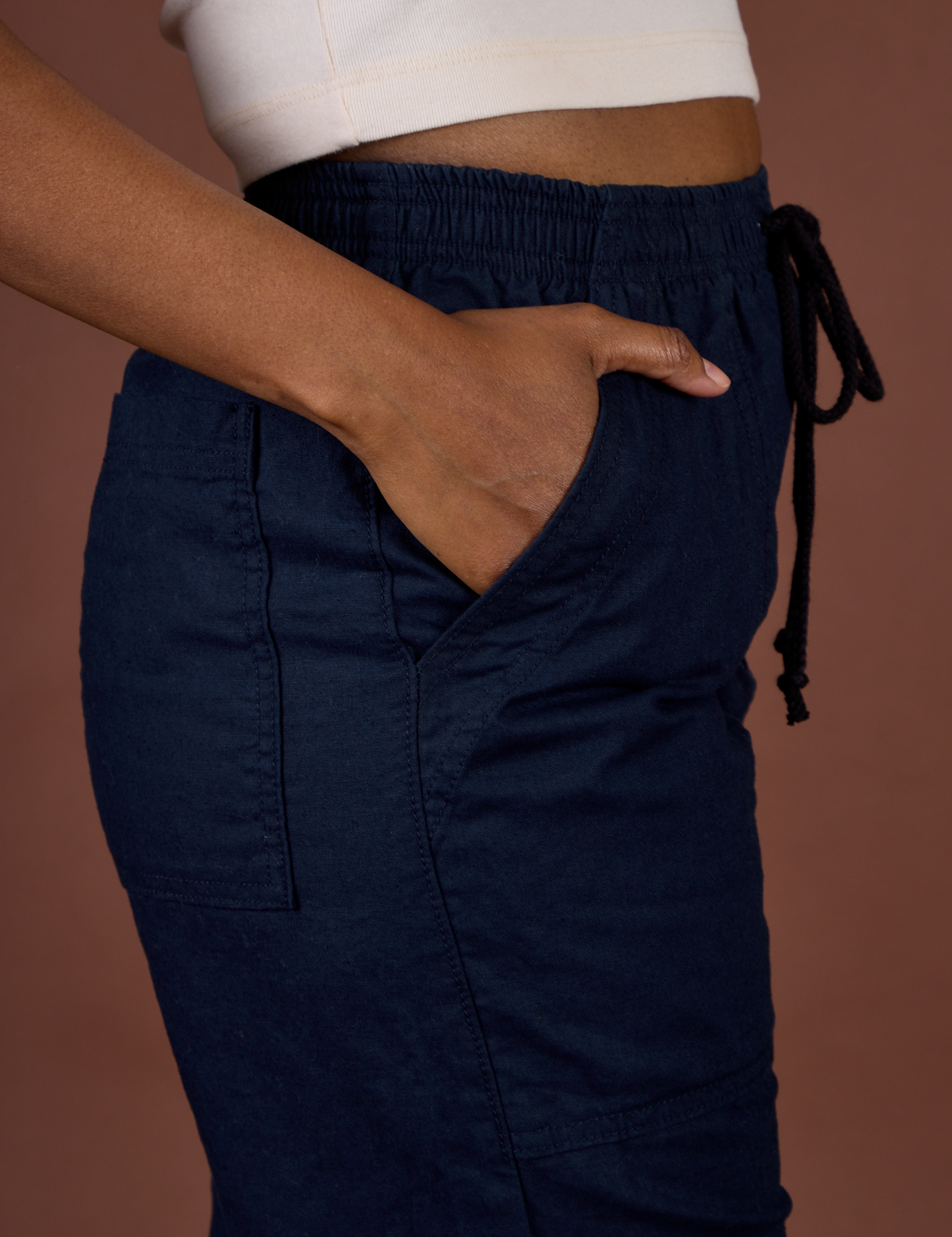 TRY-A-STYLE TUESDAY - Linen Action Pants - Navy Blue *FINAL SALE*