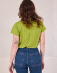 Back view of Organic Vintage Tee in Gross Green on Alex