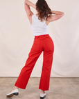 Work Pants in Mustang Red back view on Alex