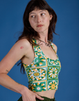 Cropped Tank Top - Spring Quilt Print