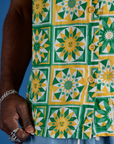 Spring Quilt Print Pantry Button-Up