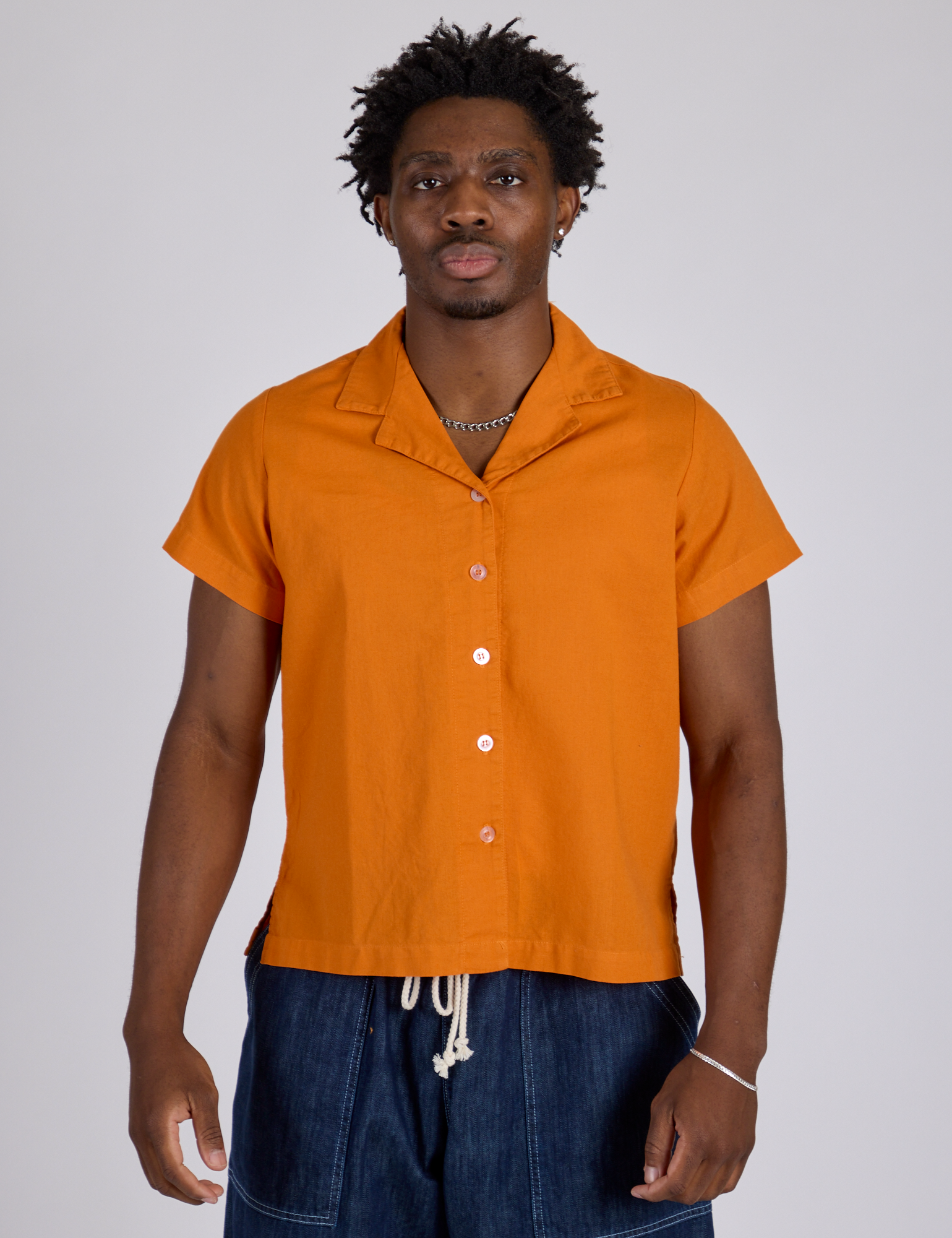 Pantry Button-Up - Creamsicle Orange