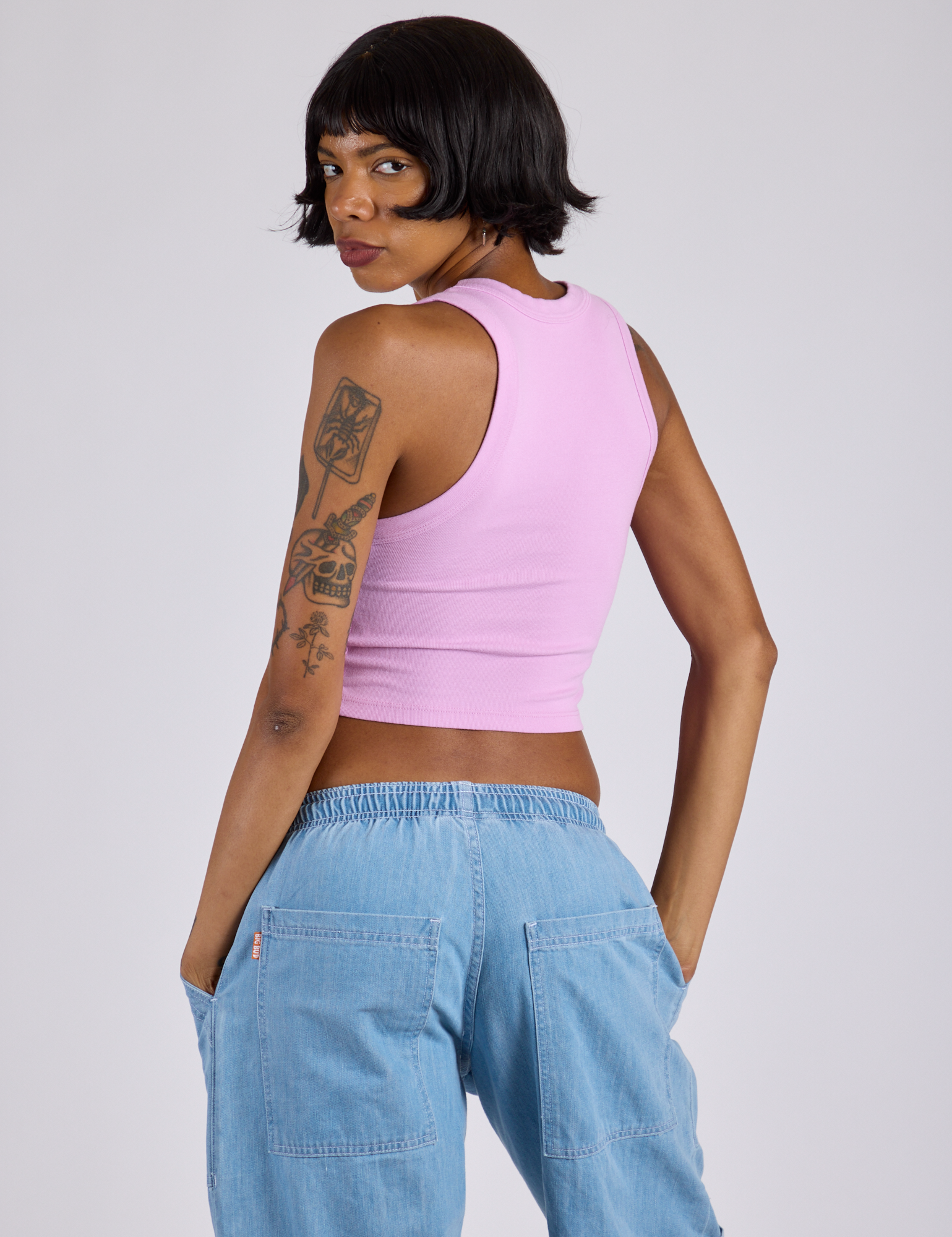 Cropped Tank Top - Lilac Purple