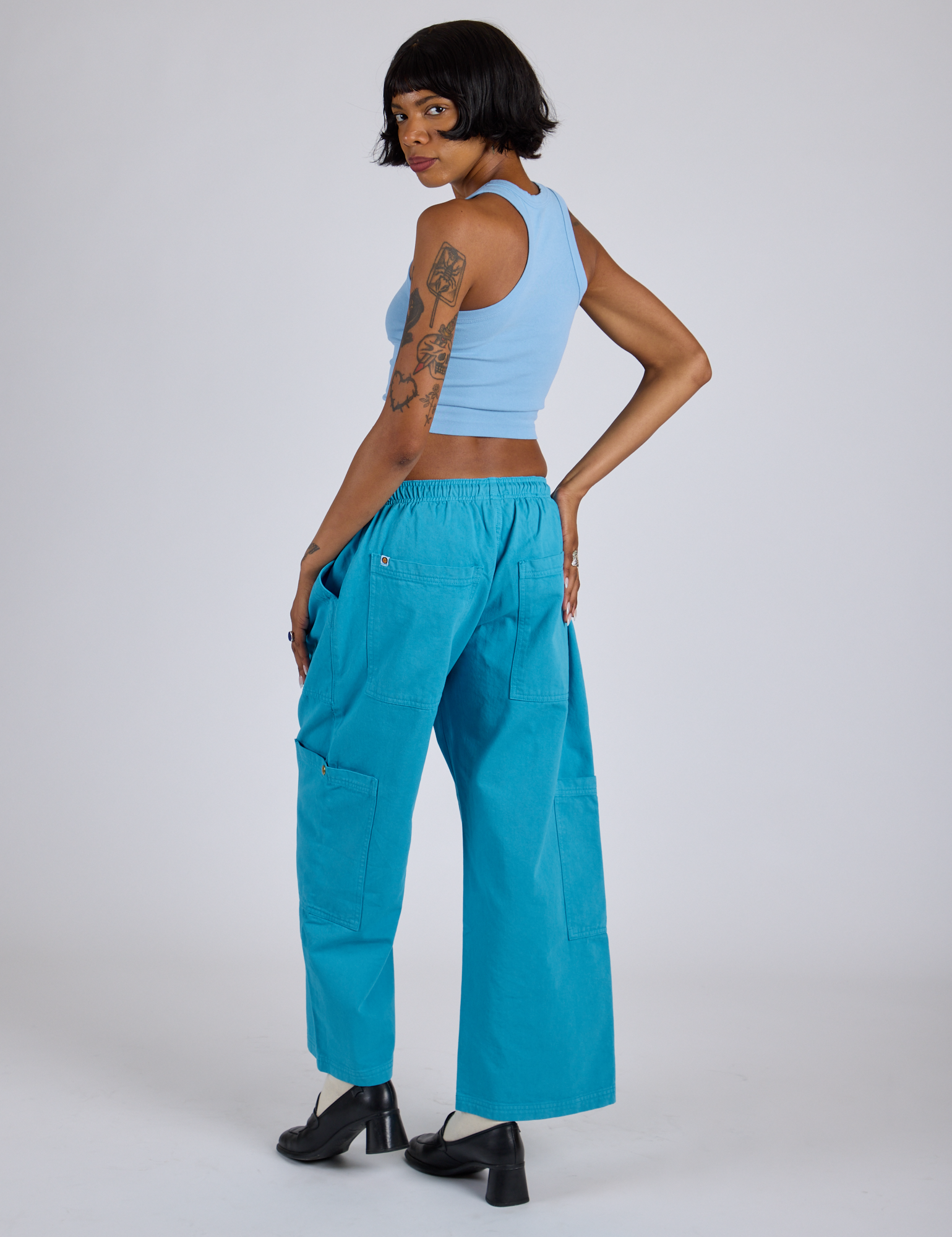 Drop Pocket Cargo Pants - Hawaiian Blue