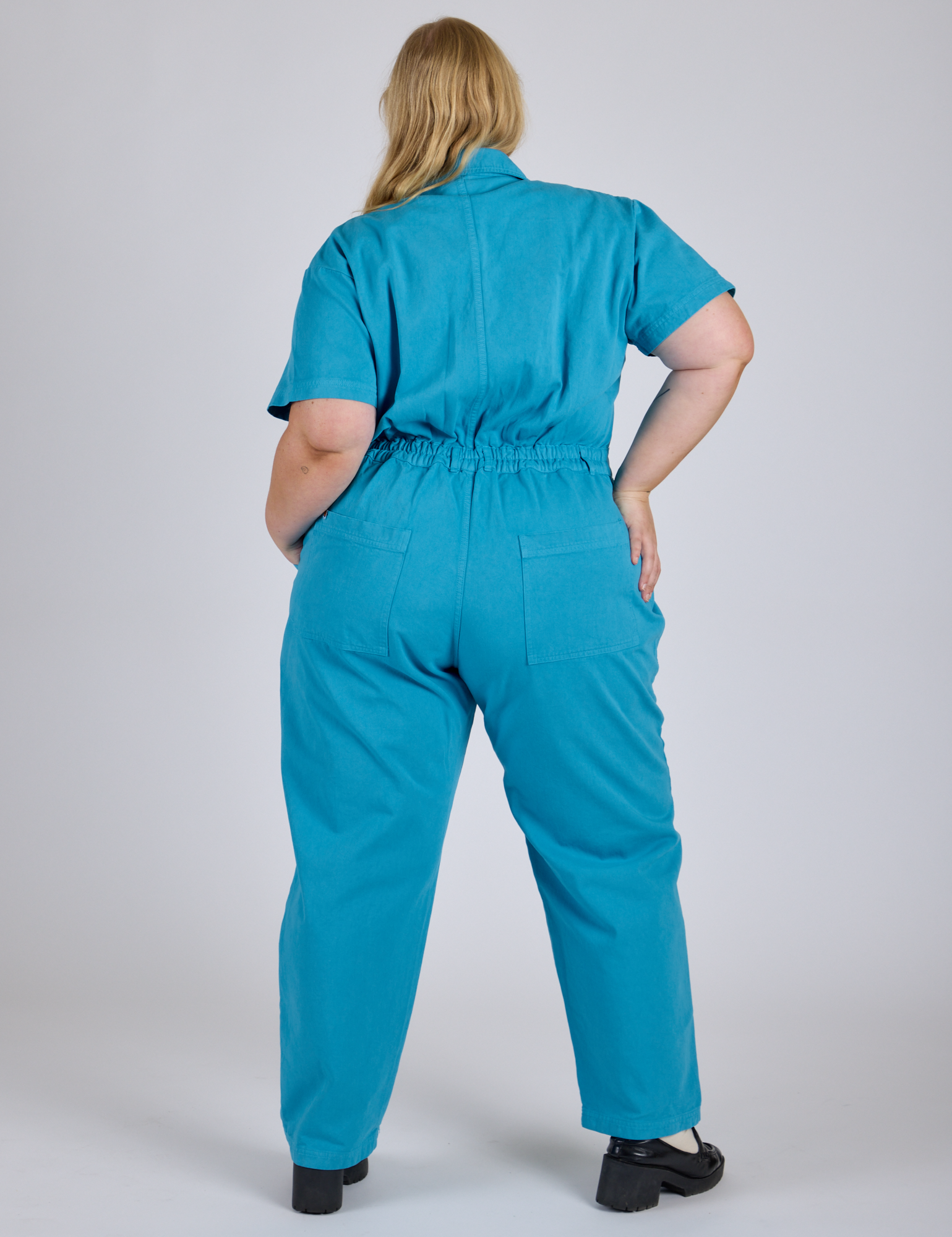 Short Sleeve Jumpsuit - Hawaiian Blue