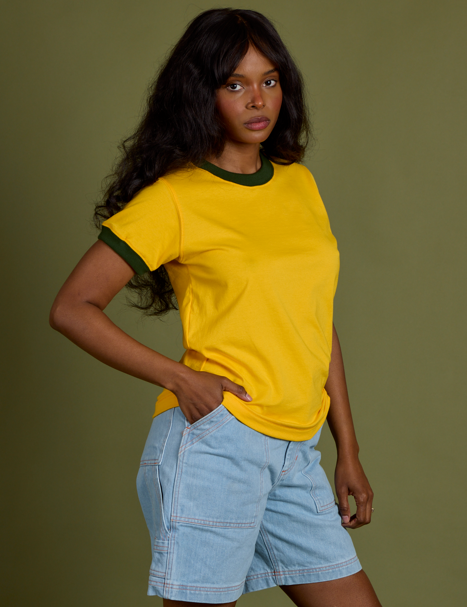 Vintage Ringer Tee - Sunshine Yellow