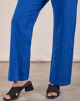 Work Pants in Royal Blue pant leg close up on TIara