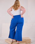 Back view of Bell Bottoms in Royal Blue and Cami in Vintage Tee Off-White on Juliet