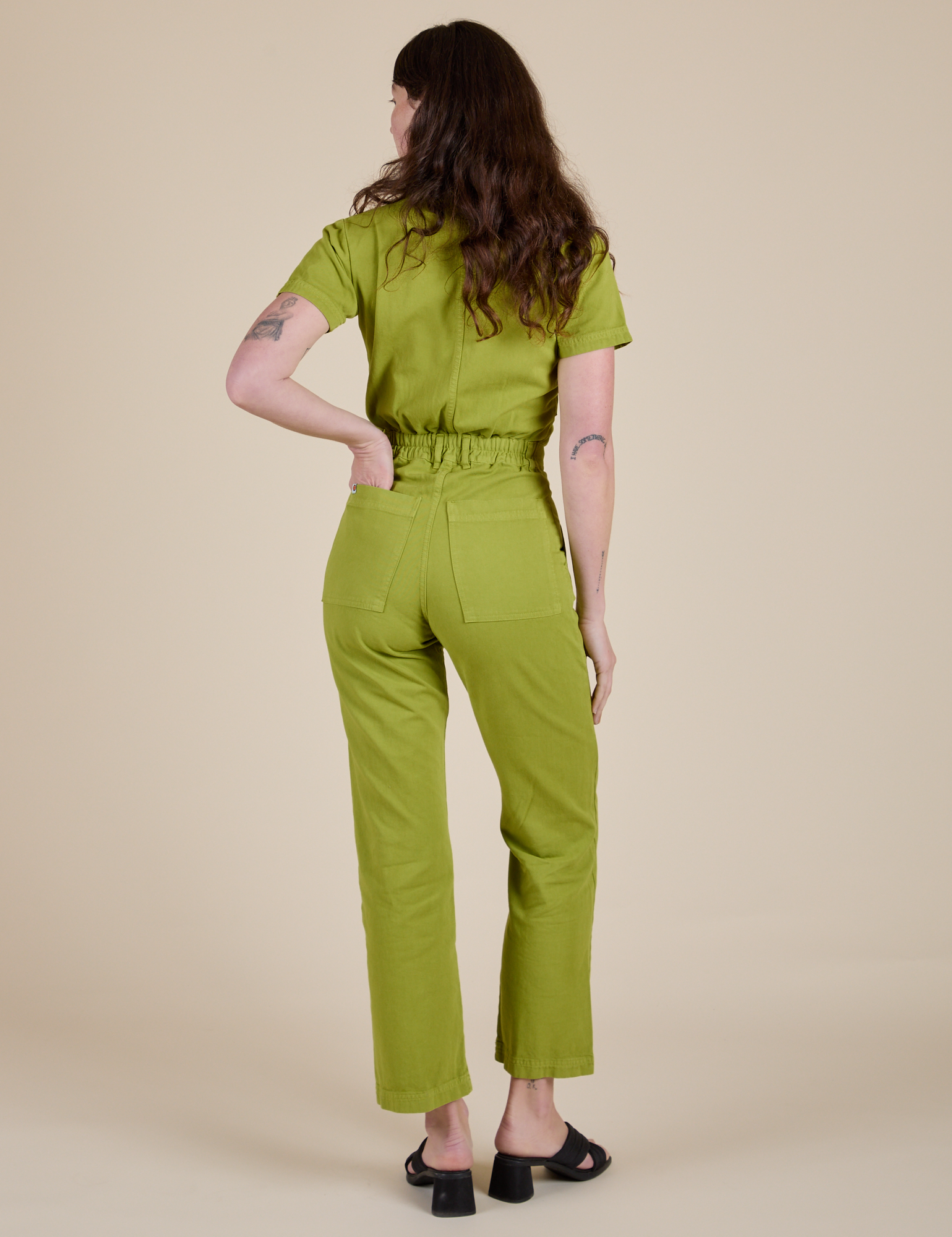 Short Sleeve Jumpsuit - Gross Green