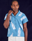 Buttoned up Soda Bottle Pantry Button-Up in Greek Blue on Jerrod