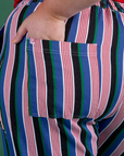 Close up of Juliet's hand in the back pocket of Work Pants in Pacific Stripe