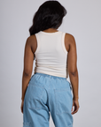 Back view of The Tank Top in Vintage Tee Off-White on Kandia