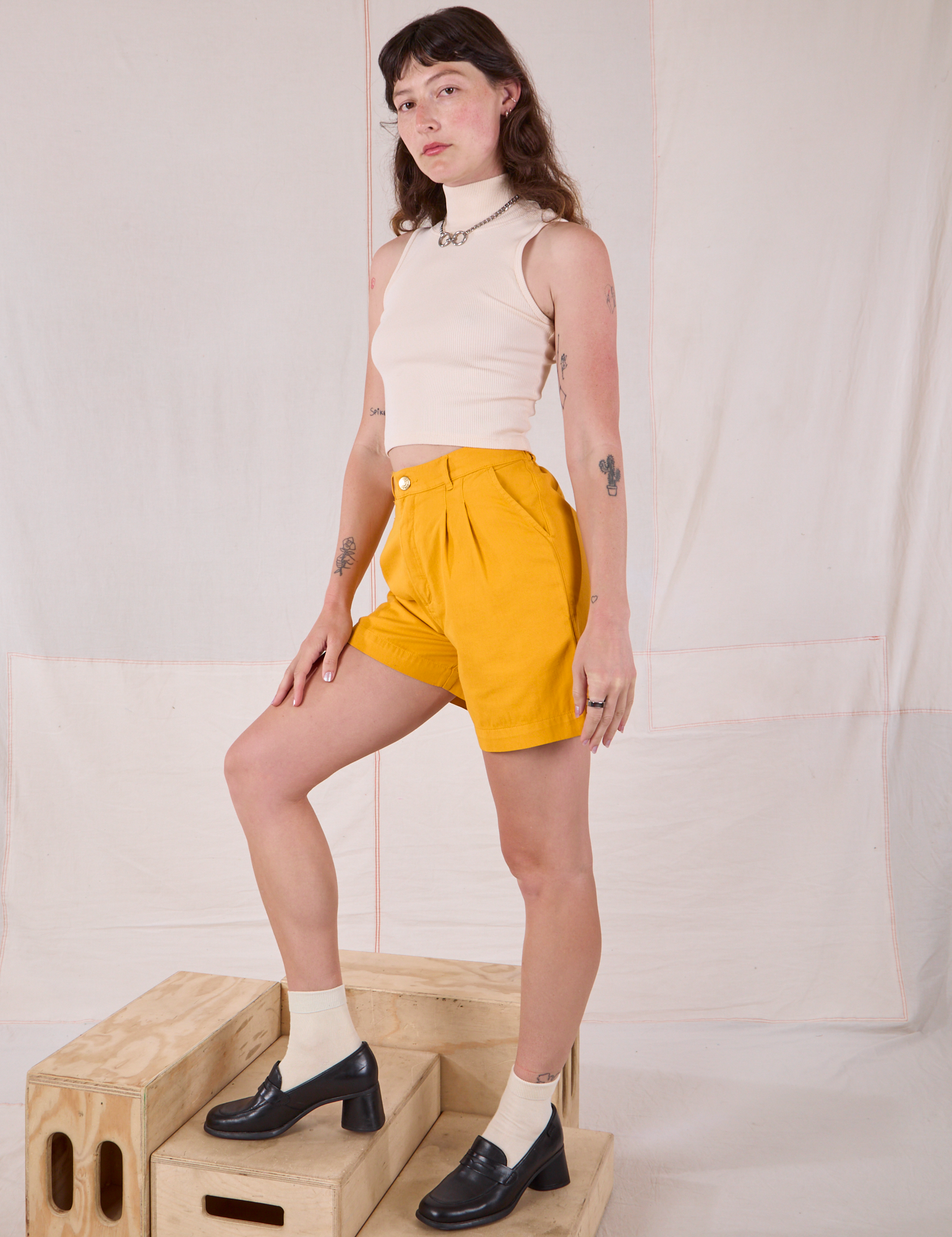 Trouser Shorts - Mustard Yellow