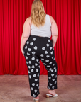 Paintstamped Heart Work Pants in Black back view on Juliet