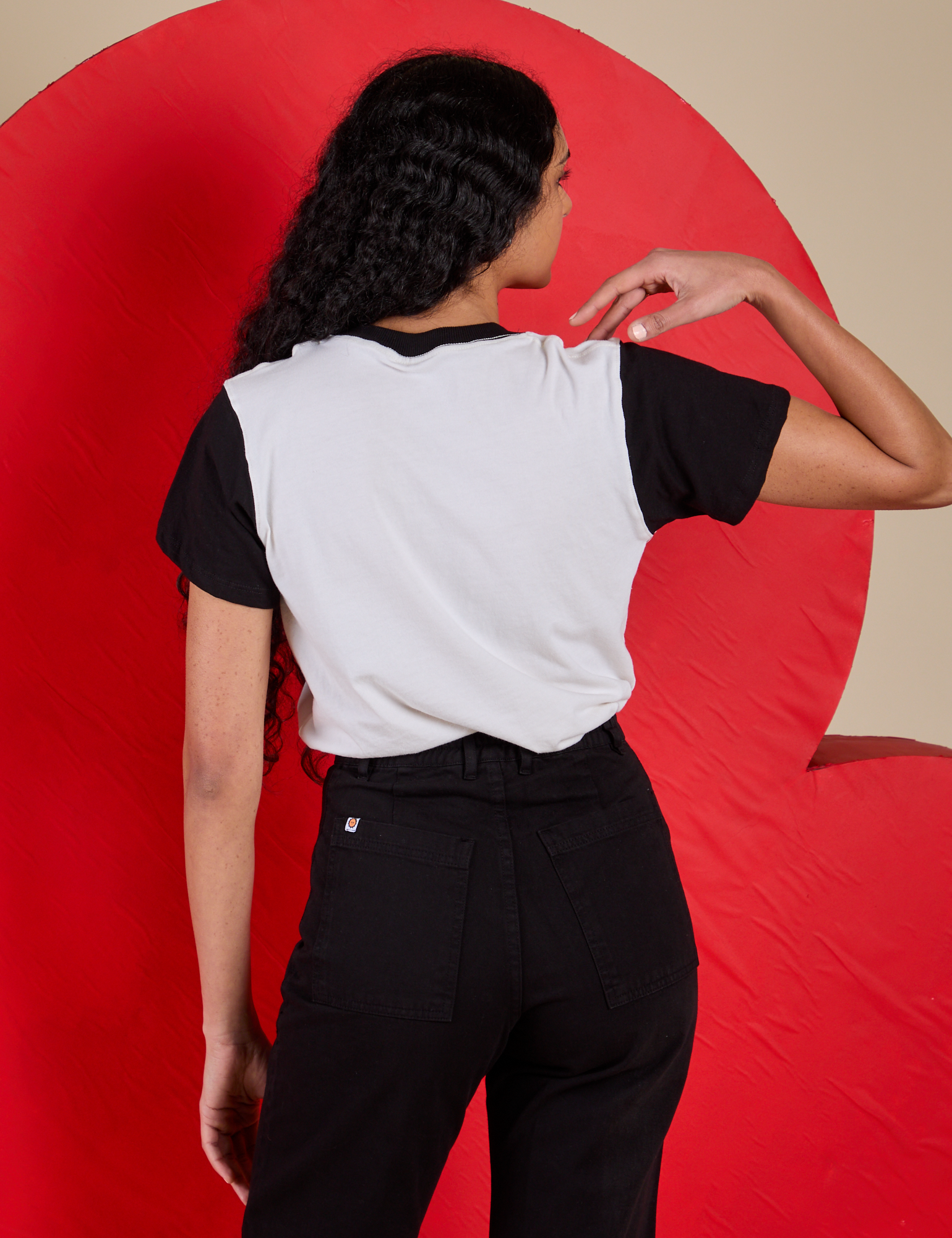 Vintage Tee in Hot Stuff back view on Shahana