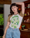 Short Sleeve Raglan Tee in Garlic on Alex