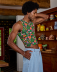 Kitchen Collection Racerback Tank side view on Jerrod