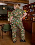 Short Sleeve Jumpsuit in Kitchen Collection back view on Juliet