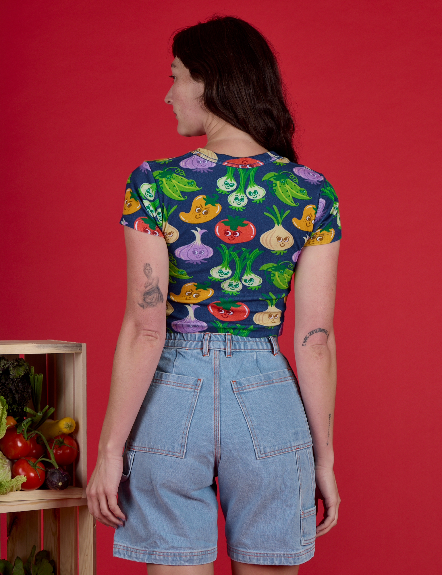 Veggie Village Cropped Baby Tee