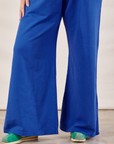 Wide Leg Sweat Pants in Royal Blue pant leg close up