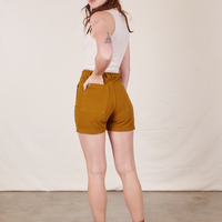 Back view of Classic Work Shorts in Spicy Mustard worn on Alex