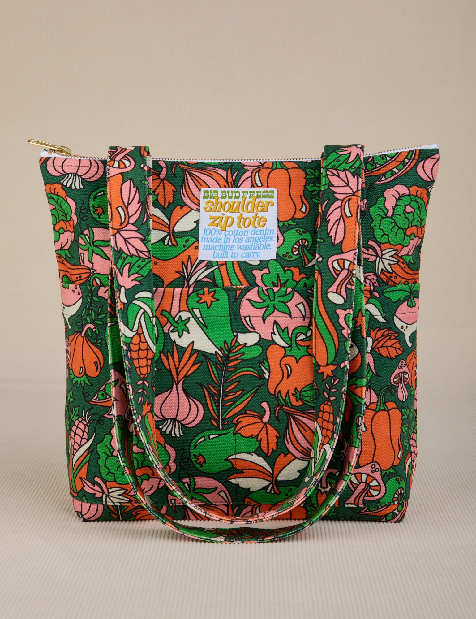 Kitchen Collection Printed Shoulder Zip Tote
