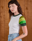 Calypso Tee in Forest side view on Alex
