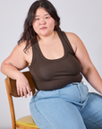 Cropped Tank Top in Espresso Brown worn by Ashley