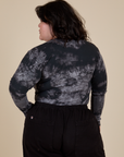 Long Sleeve Baby Tee in Black Magic Waters back view on Ashley