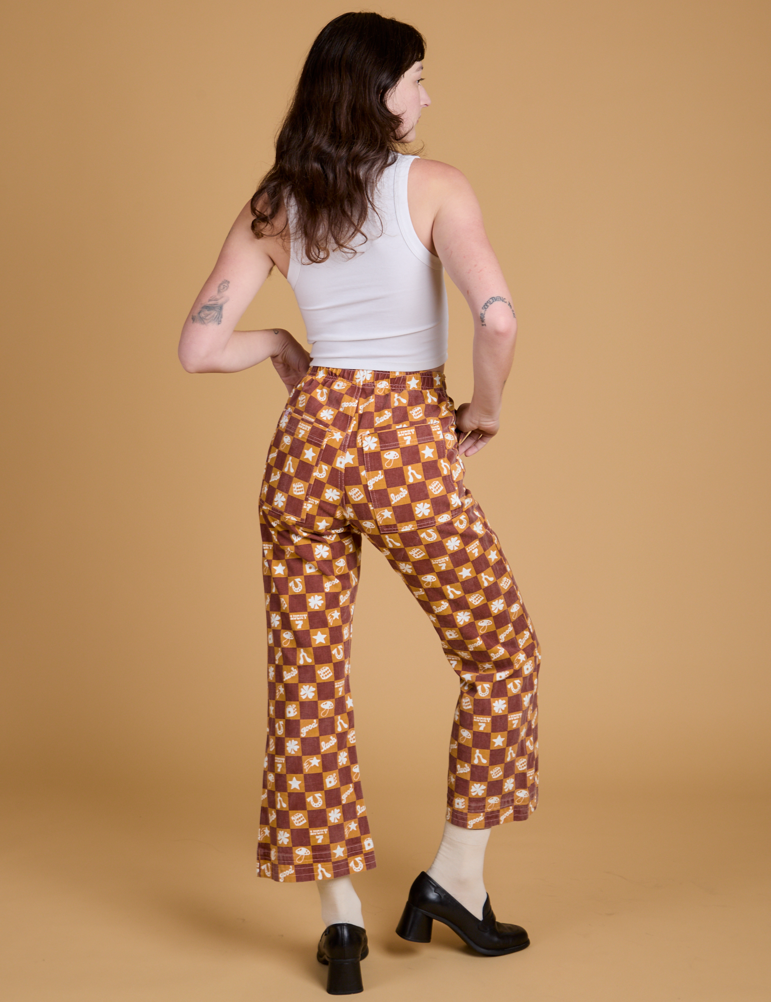 Printed Action Pants - Lucky (Orange)