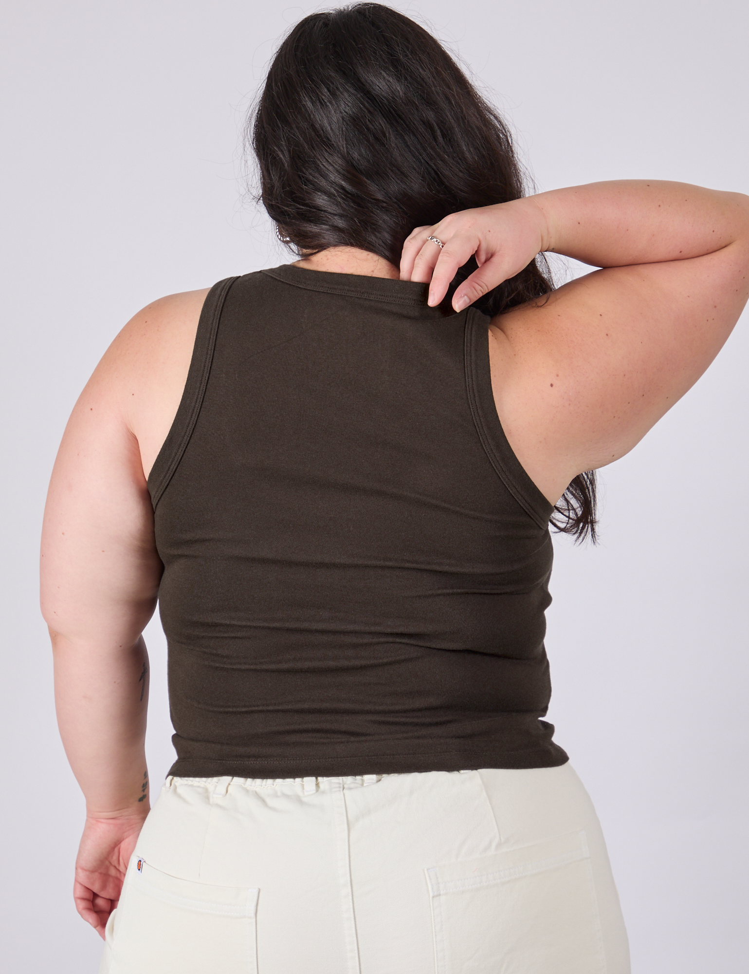 Tank Top in Espresso Brown back view on Ashley