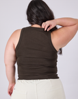 Tank Top in Espresso Brown back view on Ashley
