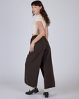 Pleated Pull-On Pants - Espresso Brown