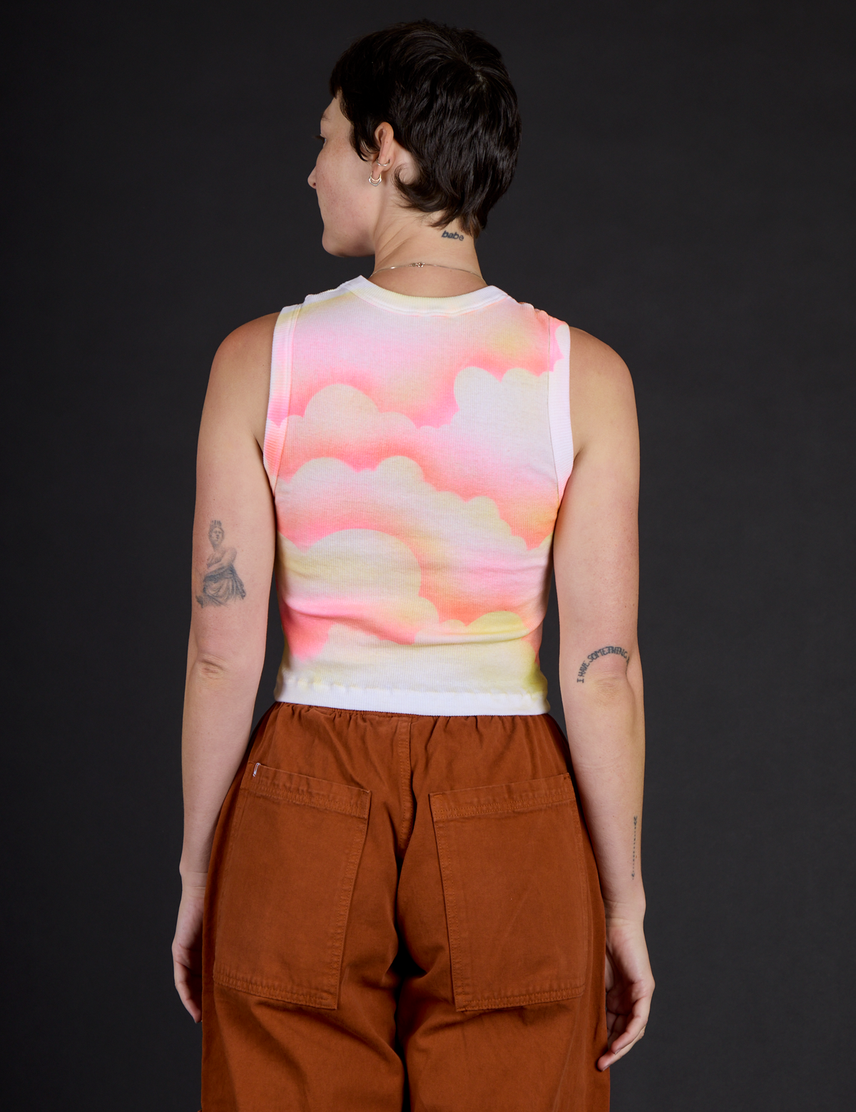 Back view of the Black Star Airbrush Muscle Tee