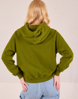 Collegiate Hoodie in Summer Olive back view on Margaret