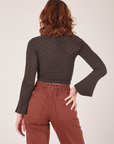 Back view of Bell Sleeve Top in Espresso Brown worn by Alex
