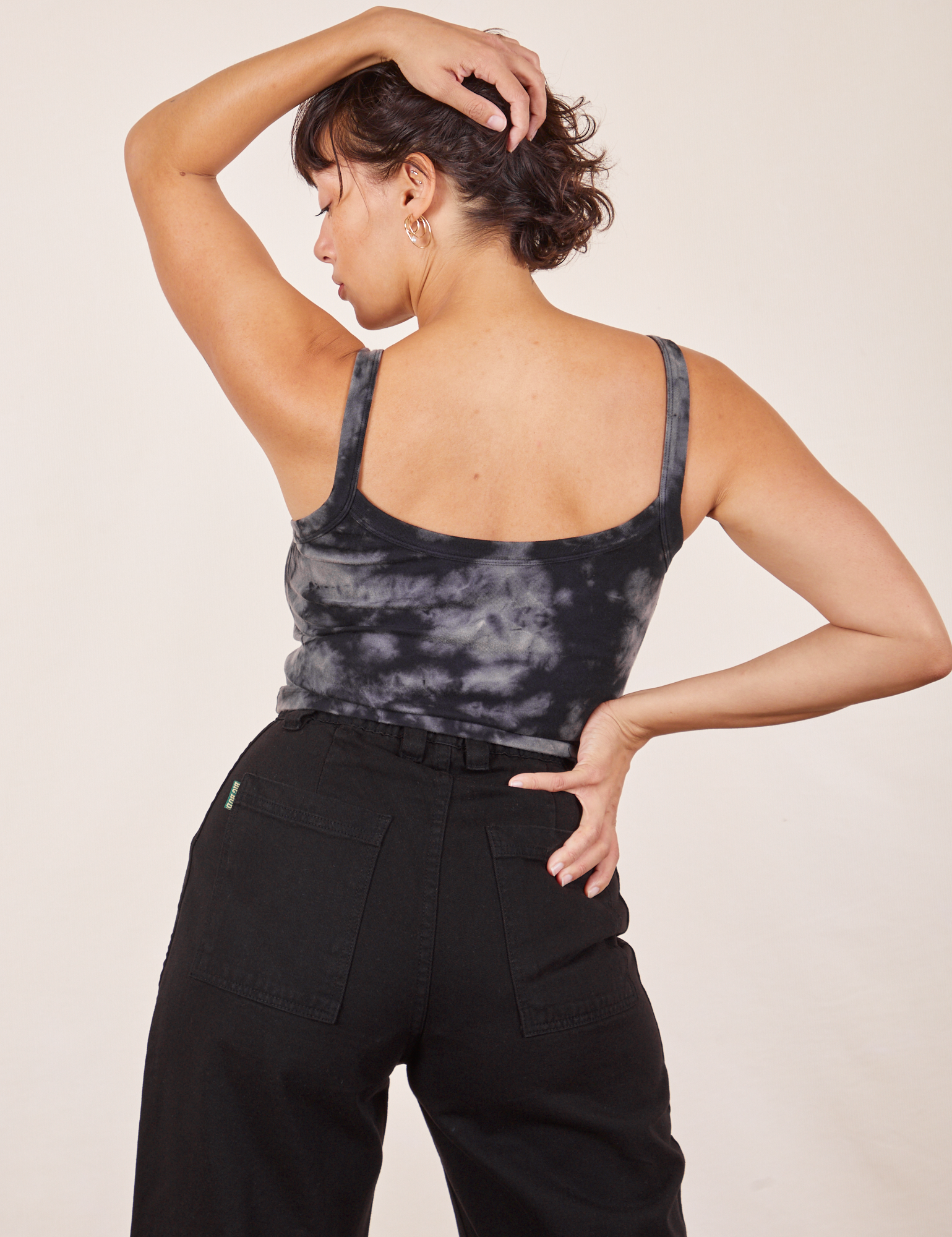 Back view of Cropped Cami in Black Magic Waters worn by Tiara