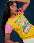 Vintage Tee in Bubblegum side view on Kandia
