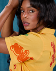 Gummy Bear Pantry Button-Up shoulder close up on Kandia