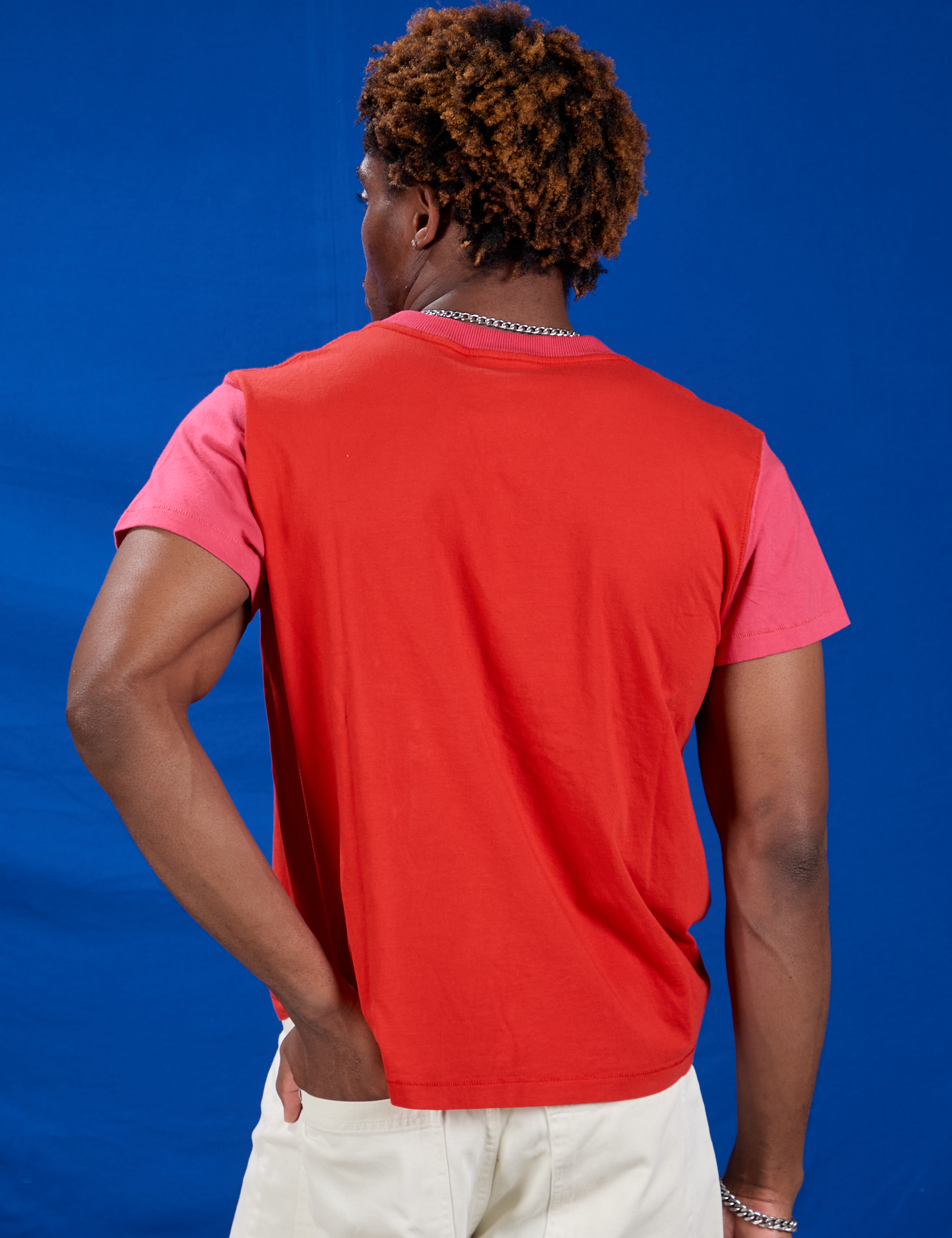 Vintage Tee in Pop Rocks Explosion back view on Isaac