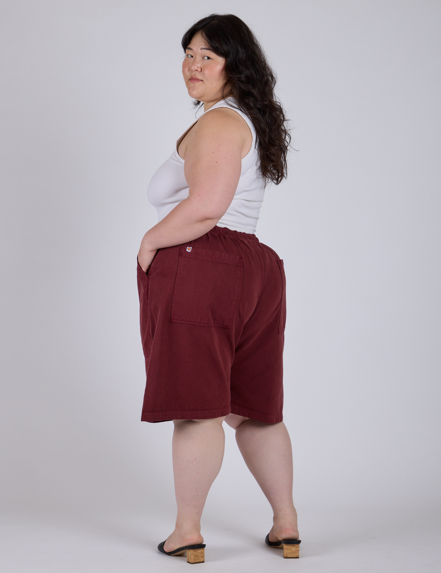 Drawstring Shorts - Red Wine
