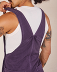 Back view close up of Original Overalls in Mono Nebula Purple worn by Jesse