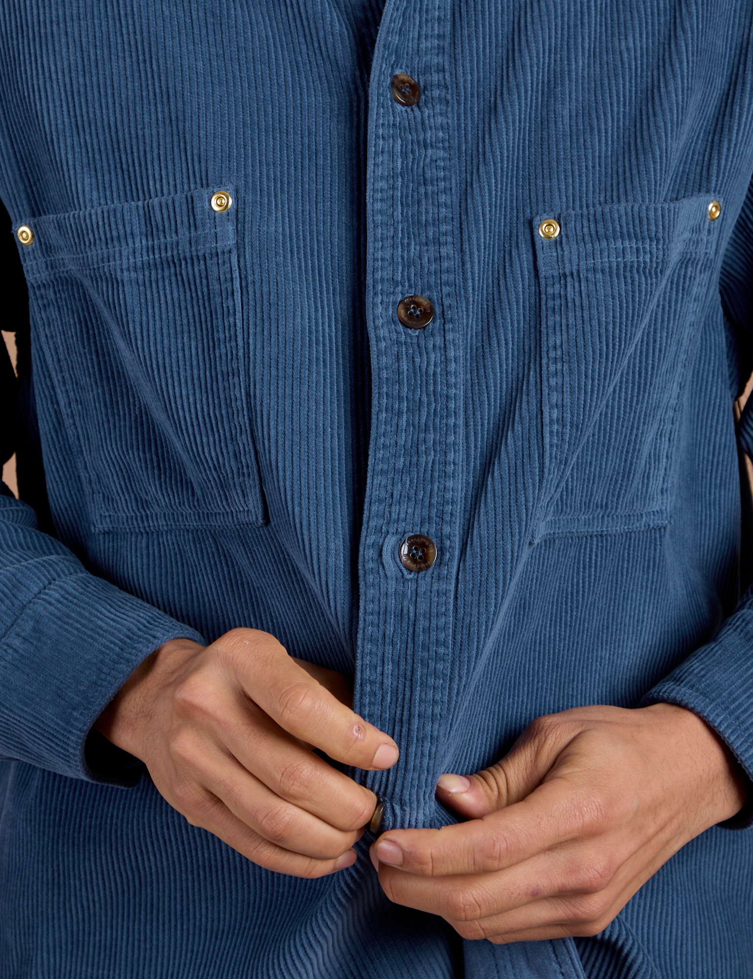 Cropped Corduroy Overshirt - French Blue