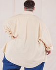 Corduroy Overshirt in Vintage Off-White back view on Jordan