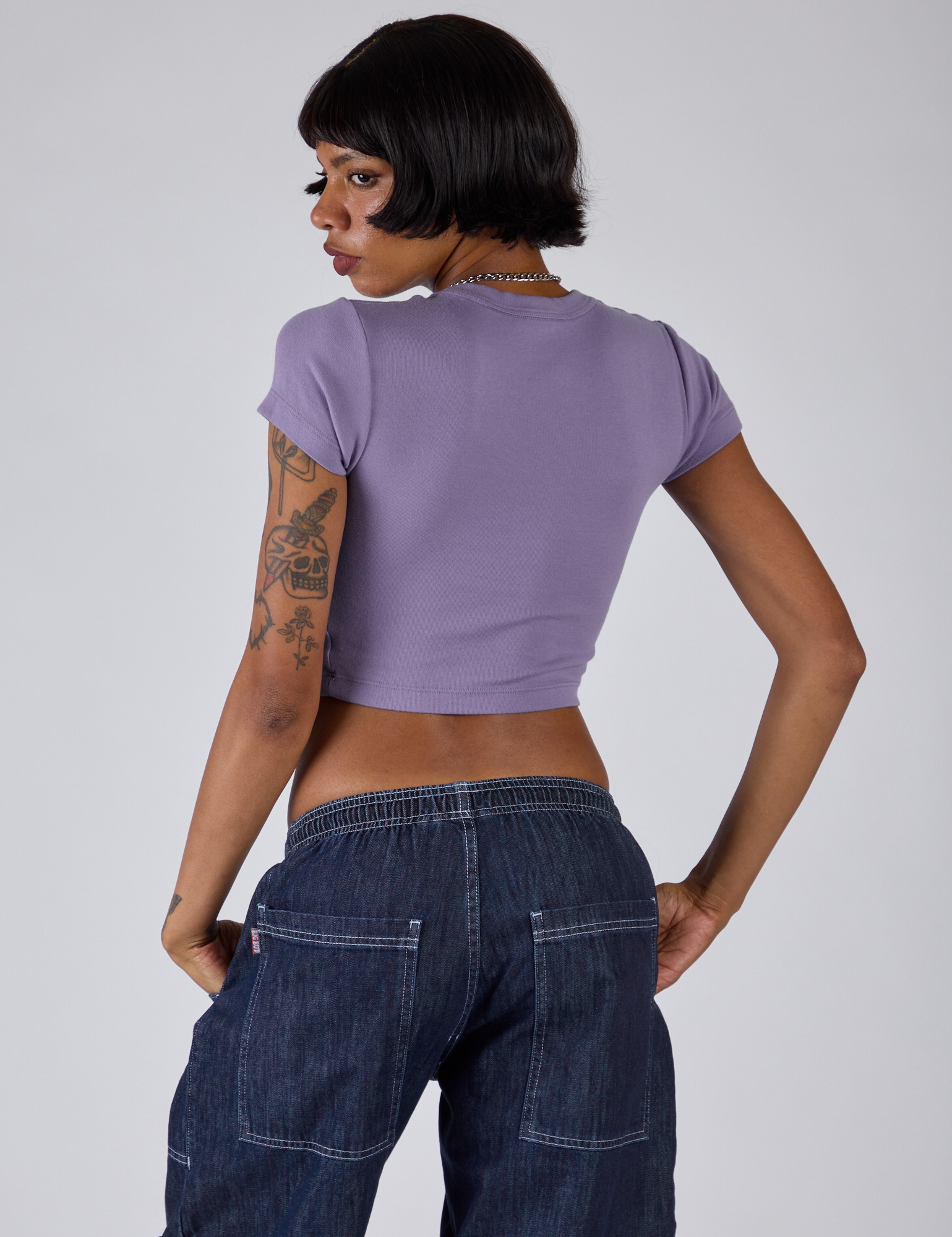 Cropped Baby Tee - Faded Grape