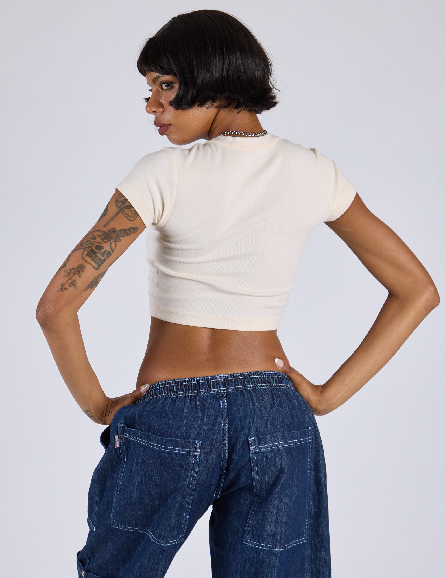 Cropped Baby Tee - Vintage Off-White