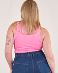 Cropped Tank Top in Bubblegum Pink back view on Lish