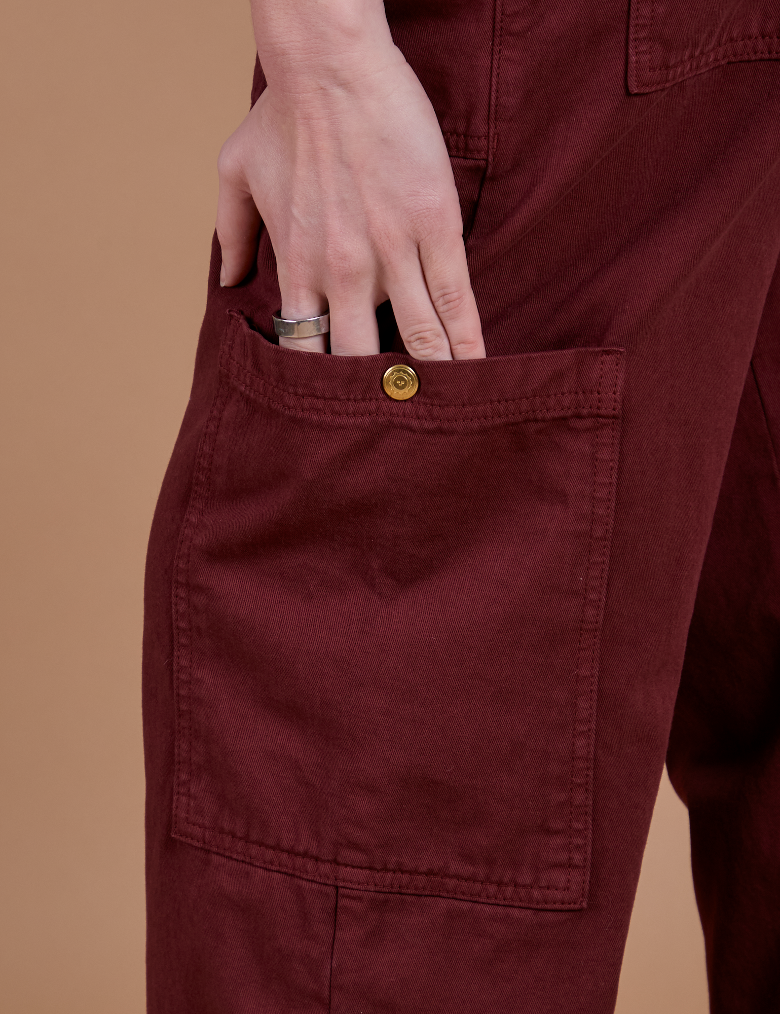 Drop Pocket Cargo Pants - Red Wine