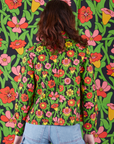 Flower Tangle Work Jacket back view on Alex