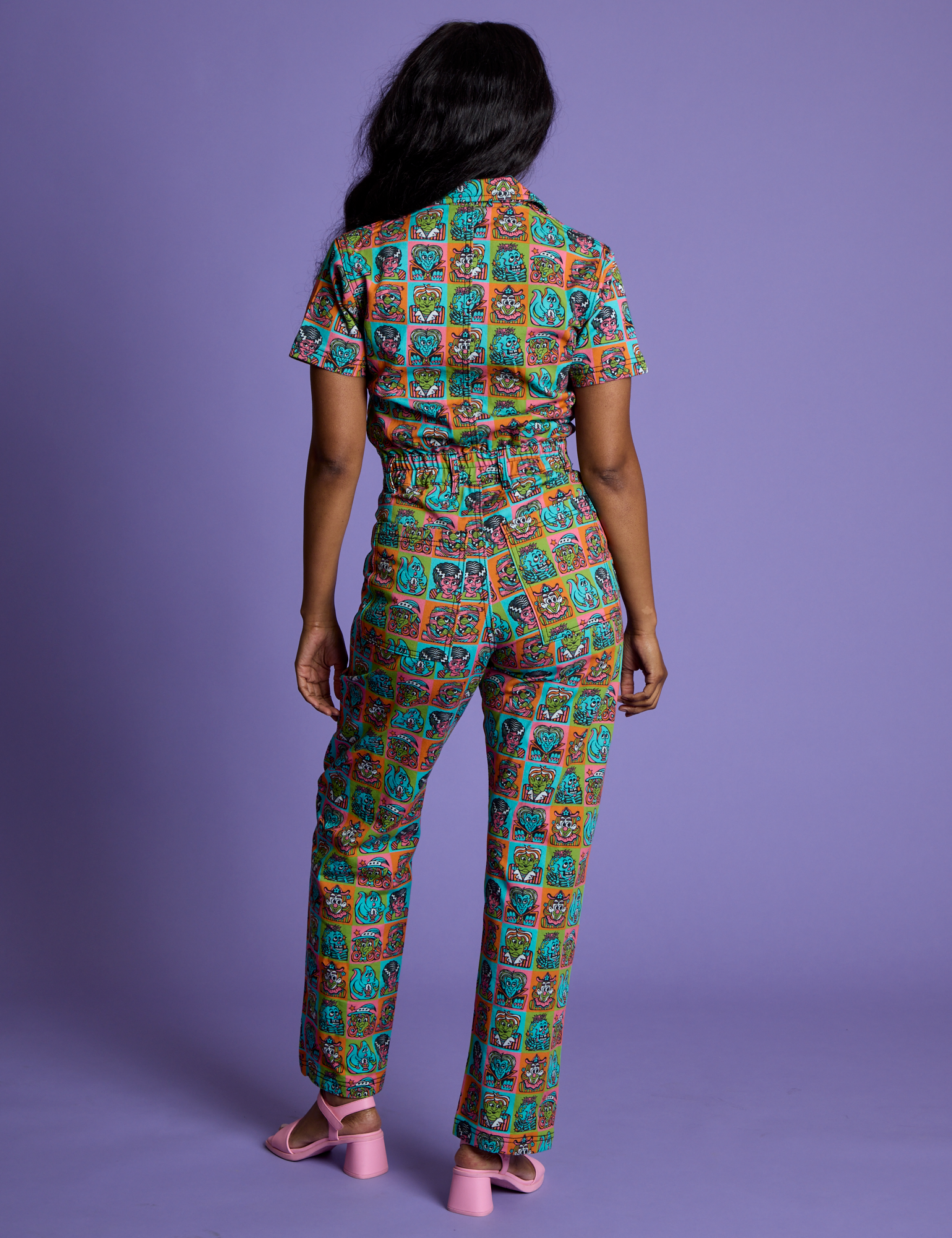 *PRE-ORDER* - Short Sleeve Jumpsuit - Halloween Icons